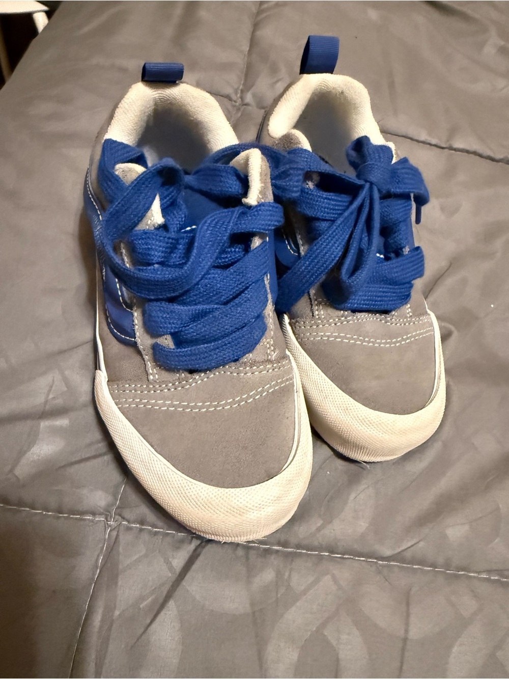 Kids 1.5 Vans Blue and Gray Lace-Up Sneakers low top